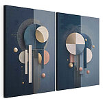 Modulaire canvasprint Collage van kunst met cirkels en lijnen