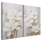 Modulaire canvasprint Schilderij van witte bloemen