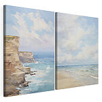 Modulaire canvasprint Schilderij van een strand en een klif