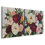 Modulaire canvasprint Levendige bloemen in zachte pasteltinten