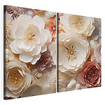 Modulaire canvasprint Collage van papieren bloemen