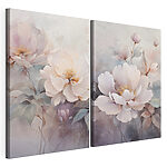 Modulaire canvasprint Verfijnde bloesems in zachte tinten