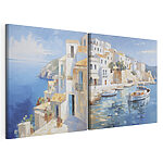 Modulaire canvasprint Schilderij van een boot in het water