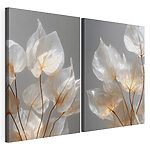 Modulaire canvasprint Fijne blaadjes in zachte tinten