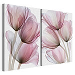 Modulaire canvasprint Zachte bloemen in subtiele tinten