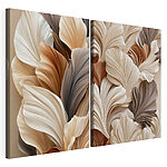 Modulaire canvasprint - Elegante lagen van golvende bladeren