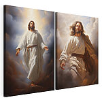 Modulaire canvasprint Schilderij van een man in een wit gewaad