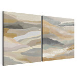 Modulaire canvasprint Zachte tinten vloeien in zachte golven in elkaar over