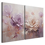 Modulaire canvasprint Verfijnde bloemen in zachte pasteltinten