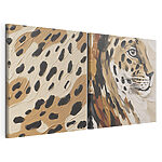 Modulaire canvasprint Kunstzinnige weergave van de vacht van een luipaard