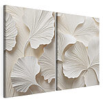 Modulaire canvasprint Fijne blaadjes in zachte tinten