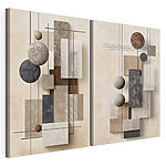 Modulaire canvasprint Collage van kunstwerken met verschillende vormen en kleuren