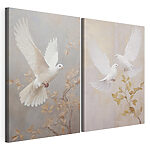 Modulaire canvasprint Collage van twee witte vogels