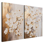 Modulaire canvasprint Elegante bloemen in zachte, ingetogen tinten
