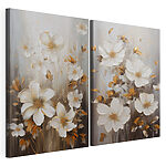 Modulaire canvasprint Schilderij van witte bloemen