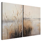 Modulaire canvasprint Schilderij van een moerassig gebied