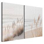 Modulaire canvasprint Zachte golven ontmoeten hoog gras