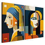 Modulaire canvasprint Een paar gezichten van vrouwen