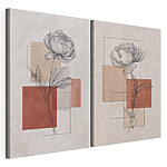 Modulaire canvasprint Tekening van een bloem