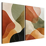 Modulaire canvasprint - Vloeiende vormen in warme tinten