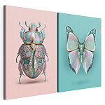 Modulaire canvasprint Kunstzinnige tentoonstelling van insecten en vlinders