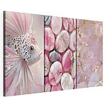 Modulaire canvasprint Collage van roze en witte stenen