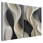 Modulaire canvasprint Beeldhouwkundige vormen in contrasterende kleuren