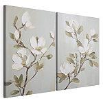 Modulaire canvasprint Schilderij van bloemen aan een tak