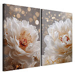Modulaire canvasprint Verfijnde bloemen in zachte tinten