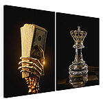 Modulaire canvasprint Geld en macht in perfecte harmonie