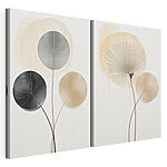 Modulaire canvasprint Elegante bloemmotieven in zachte tinten