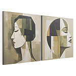 Modulaire canvasprint Twee schilderijen van het hoofd van een persoon