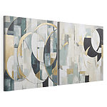 Modulaire canvasprint Twee schilderijen in verschillende kleuren