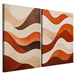 Modulaire canvasprint Een paar bruine en witte golven