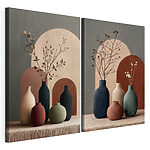Modulaire canvasprint Een groep vazen met bloemen erin