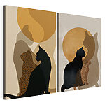 Modulaire canvasprint Een kat en een kat met een kat in de zon