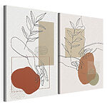 Modulaire canvasprint Tekening van een hand die een blad vasthoudt