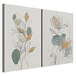 Modulaire canvasprint Elegant bloemmotief in lijntekeningstijl