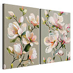 Modulaire canvasprint Verfijnde bloemen in zachte pasteltinten