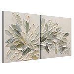 Modulaire canvasprint Zachte tinten gaan op in het bladmotief