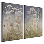 Modulaire canvasprint Schilderij van bloemen in een veld