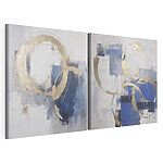 Modulaire canvasprint Dynamische cirkels in koele tinten
