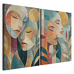 Modulaire canvasprint Collage van het gezicht van een vrouw