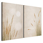 Modulaire canvasprint Zachte grassen die in de wind wuiven