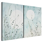 Modulaire canvasprint Schilderij van gras en de zon