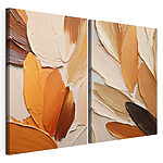Modulaire canvasprint Levendige penseelstreken in aardse tinten
