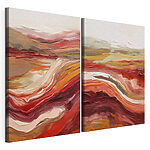 Modulaire canvasprint Schilderij van rode en witte golven