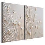 Modulaire canvasprint Elegant bloemmotief in zachte tinten