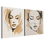 Modulaire canvasprint Tekeningen van het gezicht van een vrouw