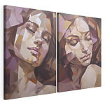 Modulaire canvasprint Collage van het gezicht van een vrouw